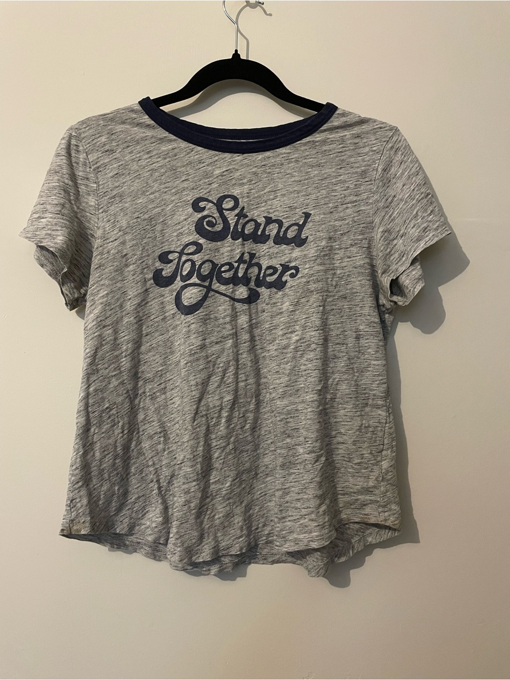 Stand Together Grey Tee with Navy Graphic - Kids Shirt